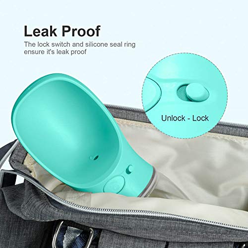 DEYACE Dog Water Bottle, Leak Proof Portable Pet Water Bottles for Dogs, Puppy Water Dispenser with Drinking Feeder for Tr...