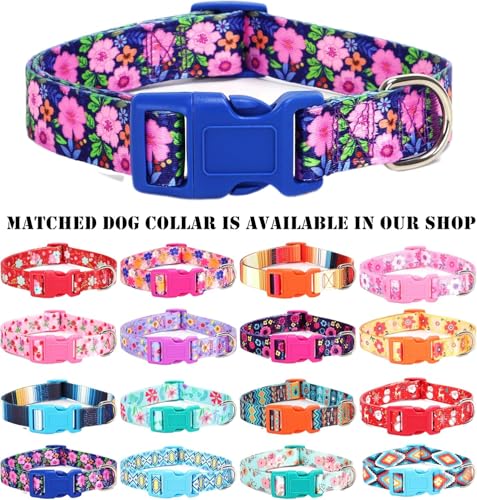 Moonpet Step in Dog Harness Leash Set- All Weather Reflective No-Pull Floral Pattern Padded Mesh Vest Harness for Cats Pup...