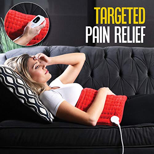 Heating pad - Electric Best for Back Pain and Cramps Relief 2 Hour auto Off Measures 24" X 12" Moist with Many Adjustable ...