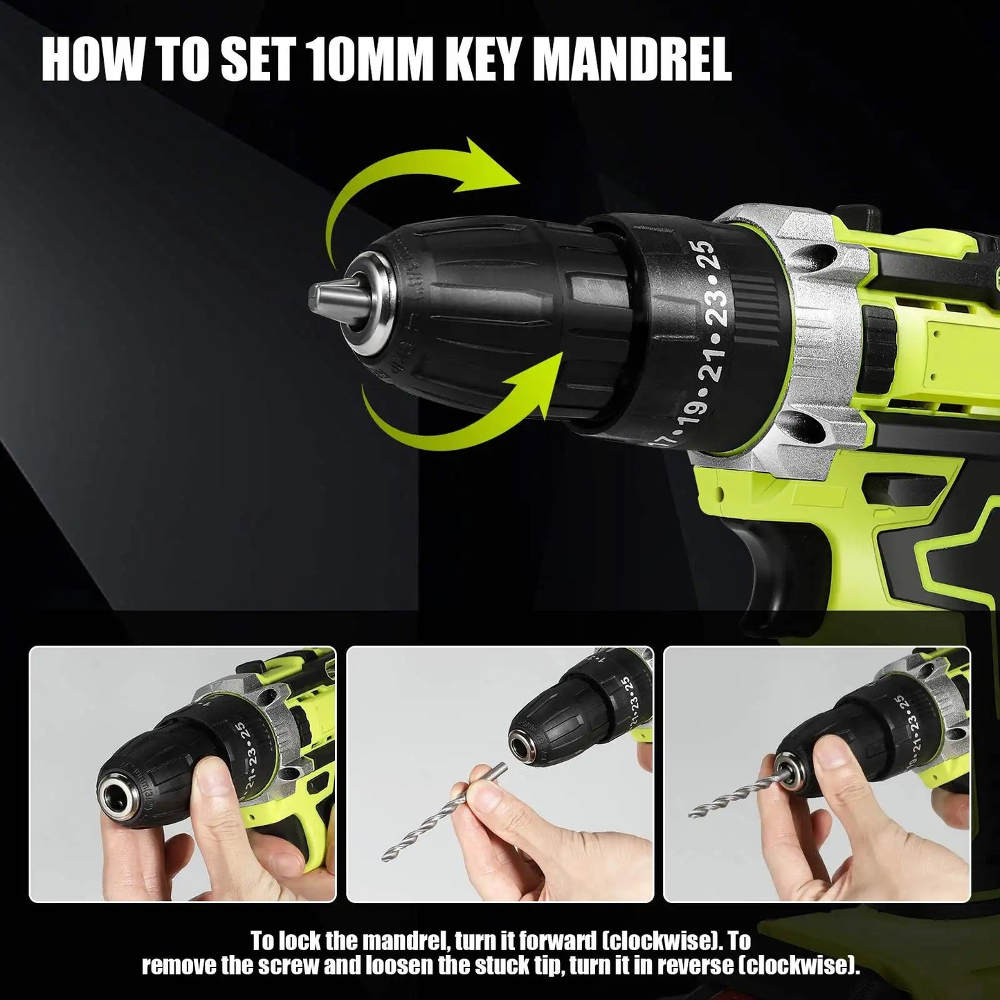 21V Battery Impact Drill Electric Screwdriver Electric Hammer Drill Mini Wireless Hand Drill Lithium-Ion Battery Power Tools