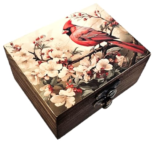 RK Collections Cardinal Trinket Box Small Jewelry Keepsake Box | Bird lovers Gift Idea, Animals Ornaments for Girls, Wome...
