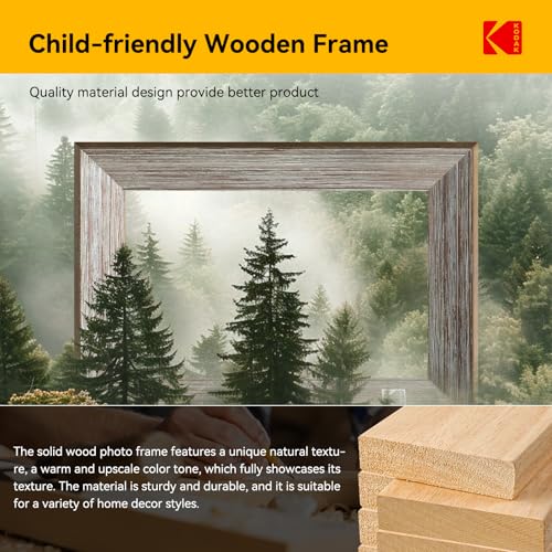 KODAK Wooden WiFi Digital Picture Frame, 32G 10.1 Inch Digital Photo Frame 1280x800 HD IPS Touch Screen, Auto-Rotate, Shar...
