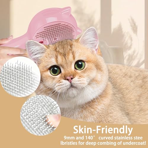 Pet Steam Brush for Cats & Dogs ，3-in-1 Pet Grooming Comb，Reduces Shedding, Soft Bristles, Promotes Healthy Coat-Comes - I...