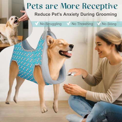 Supet Dog Grooming Hammock Harness for Dogs Cats, Relaxation Pet Nail Clipper Hammock, Restraint Dog & Small Animal Leashe...