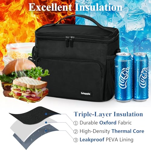 Gloppie Flight Crew Lunch Bag with Luggage Trolley Sleeve - Professional Insulated Cooler Bag for Flight Attendants & Pilo...
