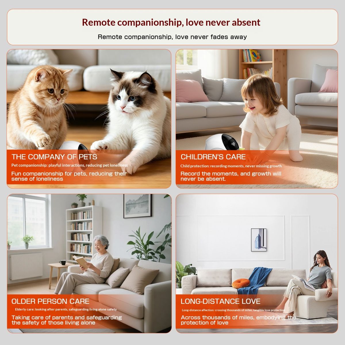 AI-powered Pet Companion Robot With Remote-controlled Home Surveillance Camera