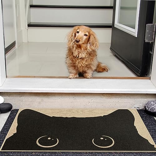 Arttown Cat Door Rug, Cute Cat Blessed Welcome Mat, Doormats Front Doormat Outdoor Indoor Entrance Rug Floor Mat Non Slip ...