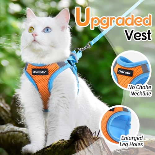 Dooradar Cat Harness and Leash Set, Escape Proof Lightweight Kitten Harness, Soft Breathable Reflective Vest for Outdoor W...