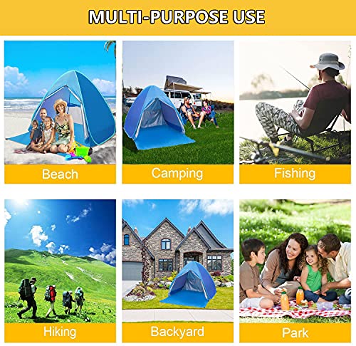 Pop Up Beach Tent Shade Sun Shelter UPF 50+ Canopy Cabana 2-3 Person for Adults Baby Kids Outdoor Activities Camping Fishi...