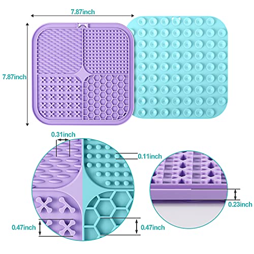 LUKITO Lick Mat for Dogs & Cats 2 Pack with Suction Cups, Dog Lick Mat for Anxiety Relief, Dog Toys to Keep Them Busy, Pea...