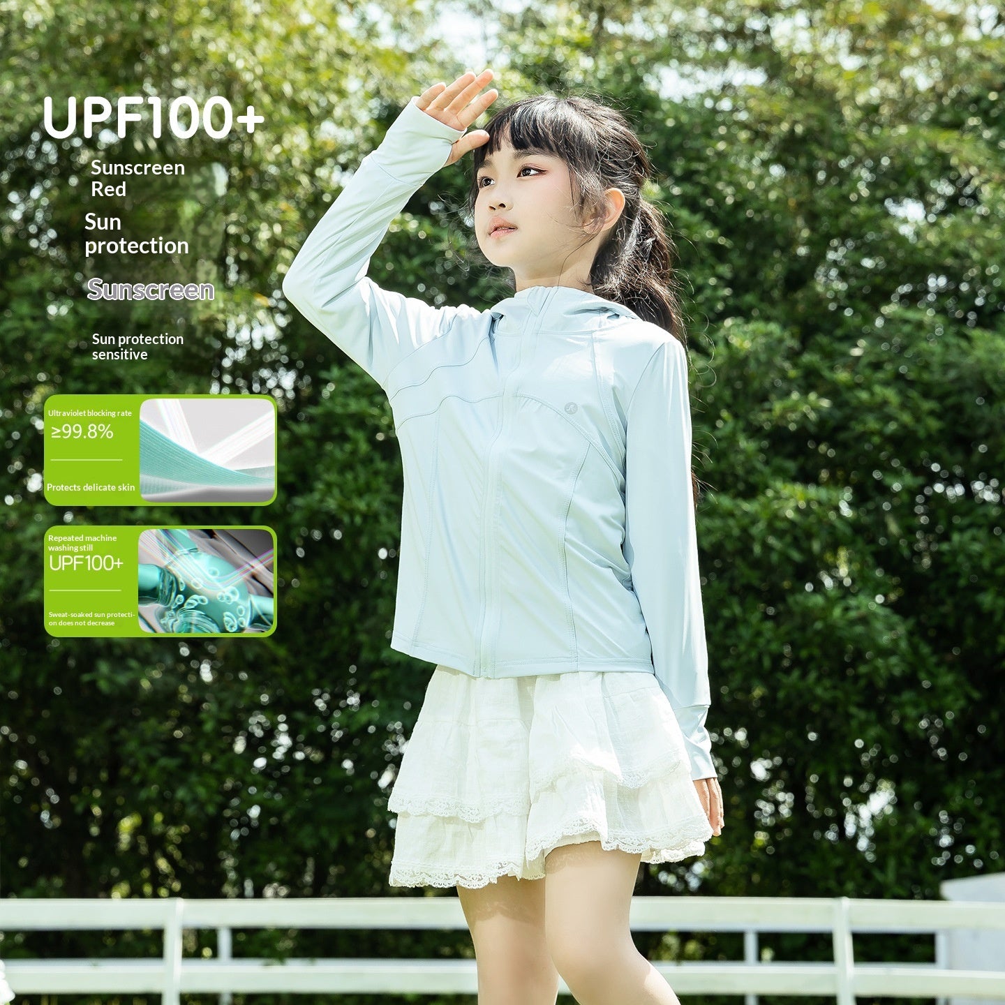 Summer Lightweight Ice Silk Cooling, Breathable Childrens Sun Protective Clothing