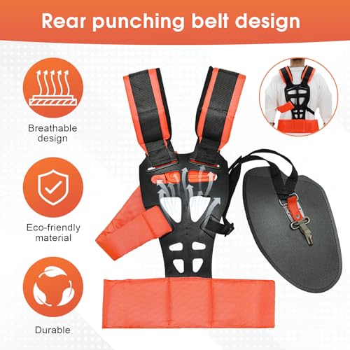 VIABRICO Trimmer Shoulder Strap Padded Universal Adjustable, Weed Eater Harness, Brush Cutters Harness Nylon Double Should...
