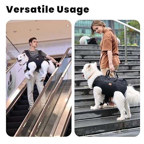 Terapaton Dog Lift Harness Backpack Carrier for Large Dogs, Full Body Sling with Handle, Dog Harness for Joint Injuries, A...