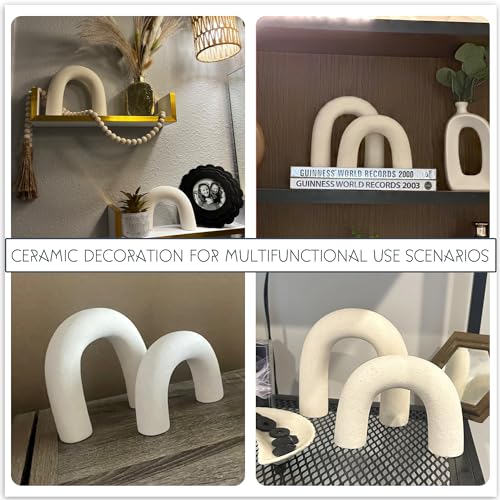Defined Deco Ceramics Arch Decorative Objects,Neutral Home Decor for Shelves,Shelf Decor Aesthetic,Home Decorations for Li...