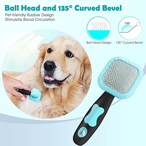 PETPAWJOY Slicker Brush, Dog Brush Gently Cleaning Pin Brush For Shedding Dog Hair Brush For Small Dogs Puppy Yorkie Poodl...