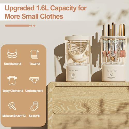 Portable Mini Washing Machine, NEW Underwear Washing Machine Small Clothes Washer Makeup Brush Cleaner Machine Underwear W...