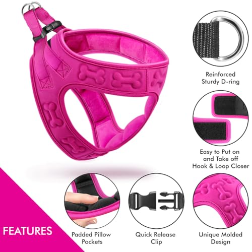 Comfort fit Step-in Dog & Puppy Harness - Comfortable All Weather Dog Vest Harness: Adjustable, Soft Padded, Easy to Put-o...