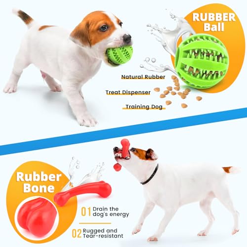 LOYEE 8 Pack Puppy Toys for Small Dogs, Luxury Dog Chew Toys with Squeaky Plush Toys, Rope Toys and Ball, Teething Toys fo...