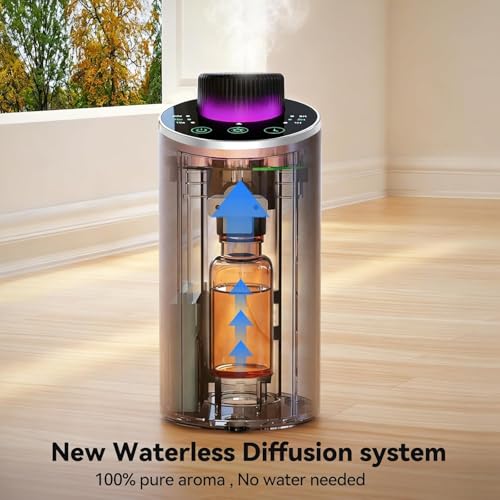Waterless Essential Oil Diffuser Aromatherapy Scent Diffusers for Home Large Room, Bedroom, Car, Office, Desk, Battery Ope...