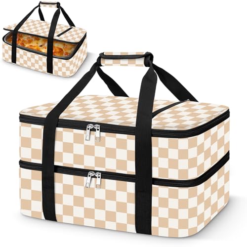 Coobiiya Insulated Casserole Carrier,Lasagna Lugger Tote Keeps Food Hot or Cold,Thermal Lunch Bag Warmer & Cooler Carrier ...