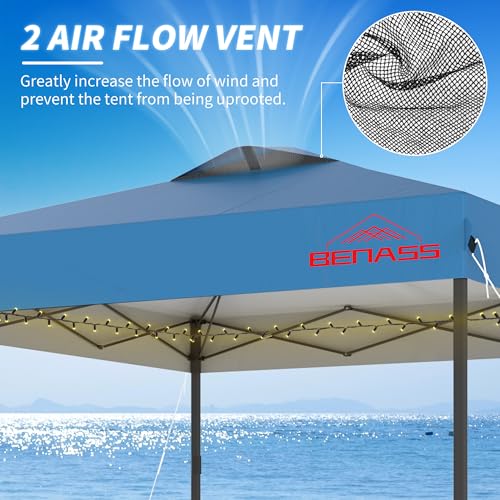 10x10 Pop Up Canopy with Sidewalls, Easy Up Canopy Tent, Heavy Duty Tents for Parties, One Person Set Up Event Tent, Light...