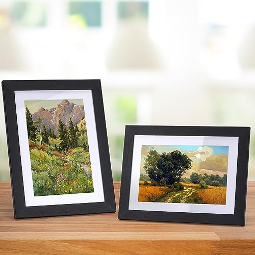 Lyeasw 4x6 Picture Frames Black Set of 15, Display Pictures 4x6 with Mat or 5x7 without Mat, Multi Photo Frames for Wall H...