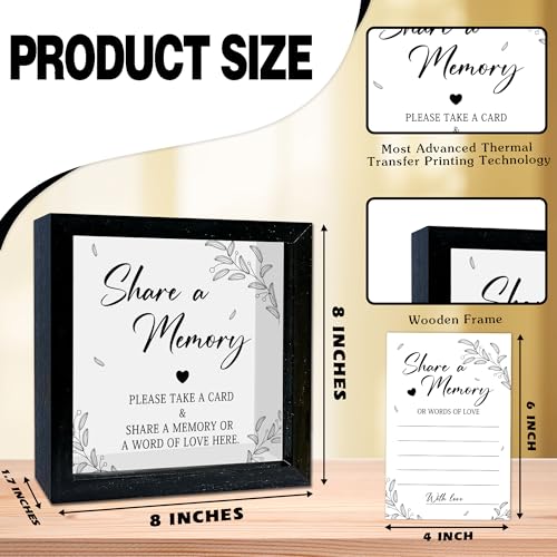 Bltgh Share a Memory Card Box with Acrylic Window, 20 Pcs Memory Cards, for Sympathy Condolence Messages, Remembrance Tabl...