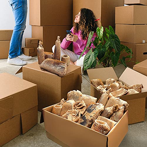 Honeycomb Packing Paper, 15" x 131' Packing Paper Substitute Alternative for Bubble Cushioning Wrap for Moving Shipping Pa...