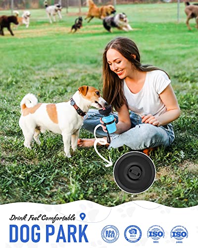 lesotc Dog Water Bottle, Portable Water Dispenser with Bowl, Leak Proof Pet Travel Squeeze Bottle, Puppy Essentials Dog St...