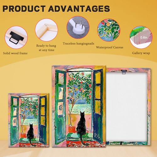 Henri Matisse Wall Art Prints Matisse Open Window Posters Colorful Aesthetic Pictures Modern Artwork Still Life Artwork Mu...