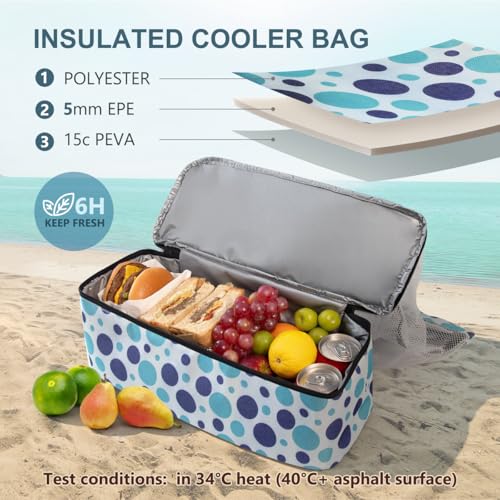 ASL Mesh Beach Bag with Cooler Compartment for Women, 2-in-1 Print Travel Tote 30L with Zipper and Pockets, Pool Picnic