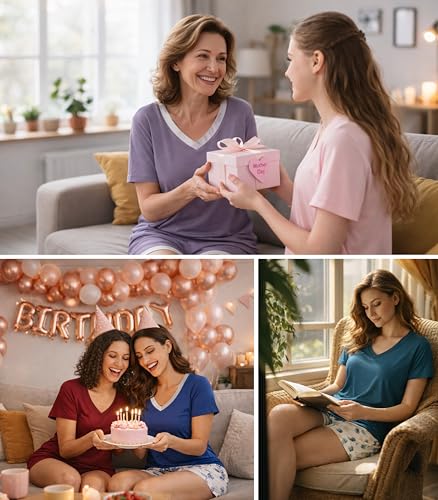 WiWi Viscose from Bamboo Pajamas Set for Women Super Soft Short Sleeve Cooling Summer Plus Size Pjs Sets Sleepwear S-4X