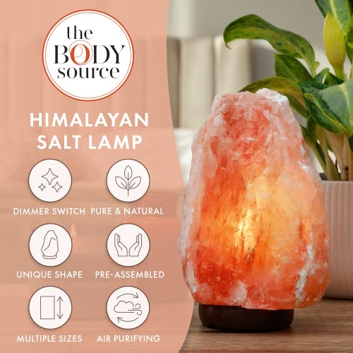 The Body Source Himalayan Salt Lamp 10-12 Inches (11-15lb) | Includes Dimmer Switch | Natural Salt Rock Lamp with Handcraf...