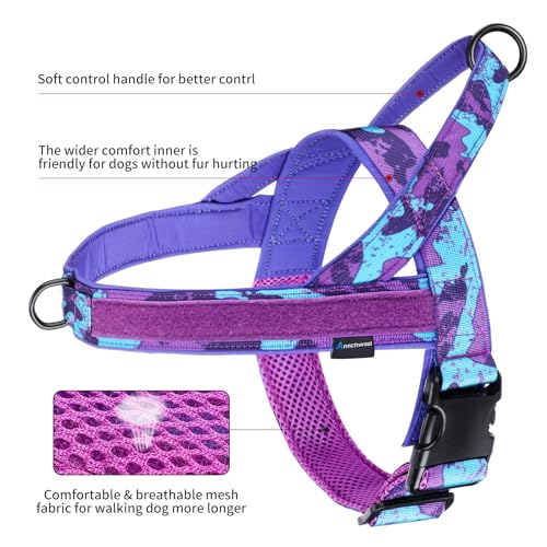 Annchwool No Pull Dog Harness with Soft Padded Handle,Escape Proof and Quick Fit to Adjust Dog Harness,Easy for Training W...