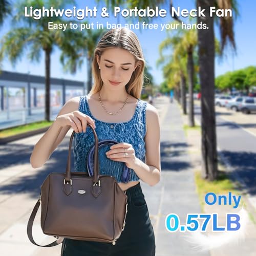 AUIIAH Portable Lightweight Neck Fan with Neck Support, Birthday Gifts for Men Women Dad Mom, Rechargeable Personal Wearab...
