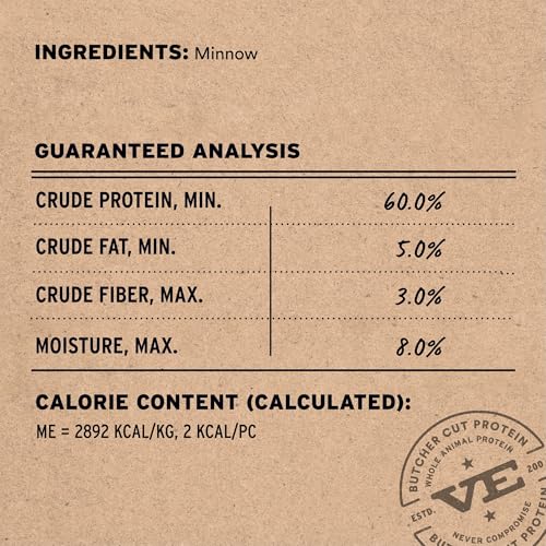 Vital Essentials Freeze Dried Minnows Dog Treats | Single Ingredient | Premium Quality | Grain Free Treats for Dogs, 1 oz Bag
