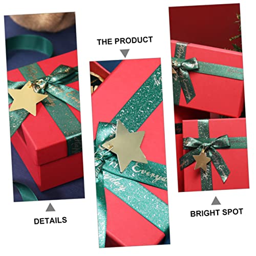 KALLORY 2pcs Boxes Holiday Packing Boxes for Christmas Birthday Ribbons Elegant Bronzing Craftsmanship for Any Celebration