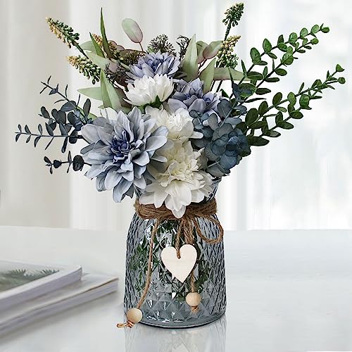 Leftover Fake Flowers in Vase,Faux Flowers in Vase,Table Centerpieces for Dining Room,Flower Centerpieces for Tables,Artif...