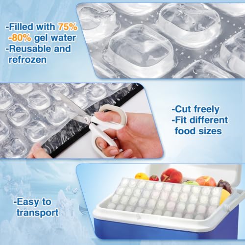 2 Pcs Reusable Cooling Sheet for Keeping Food Fresh Outside Party - Flexible Ice Packs Blankets Keep Meat Cold, Replacemen...