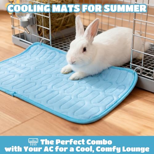 Breling 5 Pack 12" x 16" Summer Cooling Mat for Small Animals, Washable Reusable Guinea Pig Bedding Non-Slip Mat for Small...