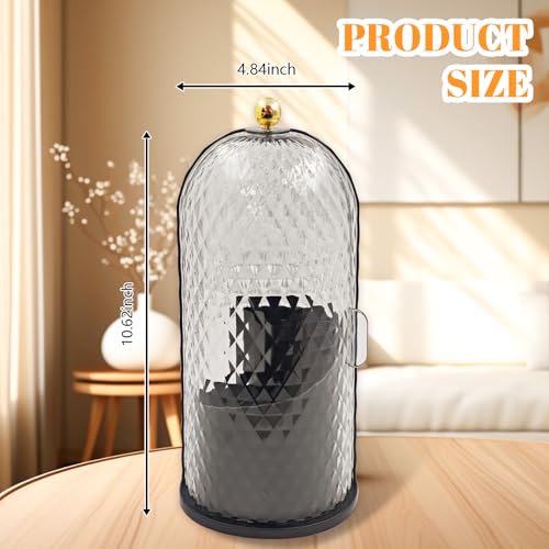 360 Rotating Makeup Brush Holder Organizer With Lid - Multifunctional Toothbrush Holder With Cover For Bathroom Countertop...