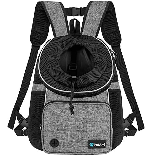 PetAmi Dog Front Carrier Backpack, Adjustable Dog Pet Cat Chest Carrier Backpack, Ventilated Dog Carrier for Hiking Campin...