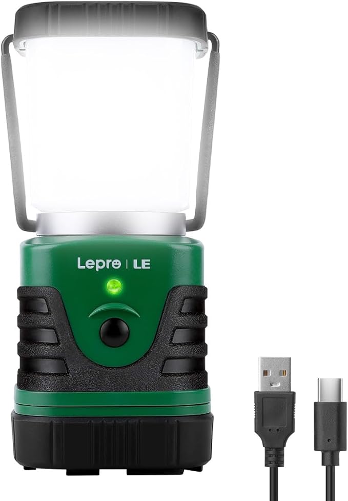 Lighting EVER 1000LM LED Camping Lantern Rechargeable, 4400mAh Power Bank, Camping Essential with 4 Light Modes, IP44 Wate...