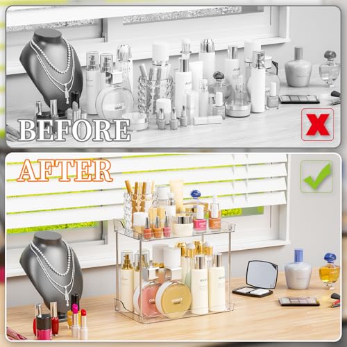 Yieach 2 Tier Bathroom Counter Organizer,Tiered Bathroom Organizer for Makeup,Perfume,Beauty Products,Skincare Organizers ...