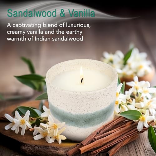 Hyggelight - The Growing Candle, Sandalwood & Vanilla Scented, 8.5oz Ceramic Pot, Aromatherapy Candles for Home, 100% Soy,...
