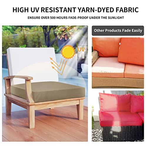 Easy-Going Waterproof Patio Cushion Covers ONLY Cover 24x24x4 inch 4 Pack Replacement Non-Slip Outdoor Seat Cushion Slipco...