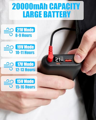 Lvkakmox Cooling Vest Jacket with 2 Fans - Men and Women 21V Air Conditioner Vests, With 20000mAh Battery