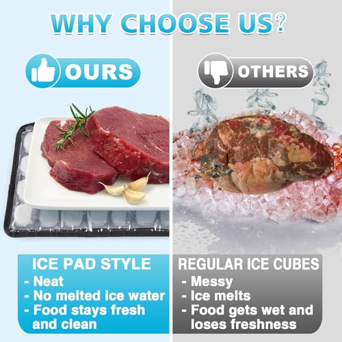 2 Pcs Reusable Cooling Sheet for Keeping Food Fresh Outside Party - Flexible Ice Packs Blankets Keep Meat Cold, Replacemen...