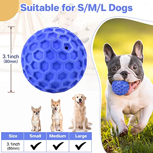 DISSKNIC Indestructible Squeaky Dog Ball, Relieves Anxiety, Cleans Teeth, Interactive Chew Toy for Aggressive Chewers, Dog...