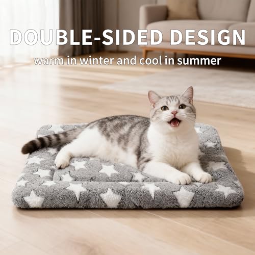 Fogkiss Dog Bed Mat, Reversible Crate Pad & Cute Dog Bed - Machine Washable Kennel Mat with Ultra Soft for Small Dogs & Cats